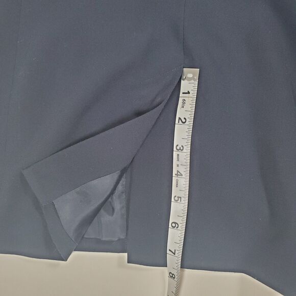 Michael Kors Women’s Blazer Size 4 Navy Blue Ruched 3/4 Sleeve Lined Classic - Picture 12 of 13